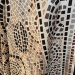 Adrienne Landau  women's neutral colored mosaic pattern square silk scarf Photo 1