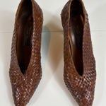 Sesto Meucci Vintage Sesto‎ Meucci Woven Leather Pointed Toe Heels Made in Italy 5.5 Photo 0
