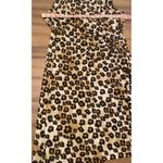 Charter Club  Surplice Faux‎ Wrap Cheetah Dress 14/16 Baddie Mobwife Sexy Glam Photo 5
