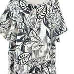 Tahari  Linen Tropical Floral Tunic Top Size 3X Plus Coastal Beach Resort Photo 0