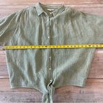 easel  Green Boxy 3/4 Sleeve Button Down Shirt Medium Photo 4