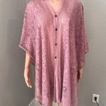 Peach pink Lace floral Open Front Kimono Beach Coverup Lightweight relaxed #211 Size undefined Photo 11