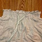 Streetwear Society Beige Linen Paperbag Waist Shorts Womens Medium Photo 3
