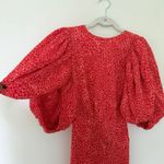 ROTATE Jacquard Red Floral Puff Sleeve Corset Open Back Cocktail Dress (No Size) Size undefined Photo 3