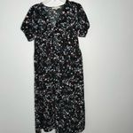  Dresses Loft Black Pearl Print Puff Sleeve Midi Dress Photo 3