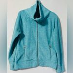 Calvin Klein Women's Fleece Marl Turquoise Jacket Full Zip Mock Neck, Medium Photo 5