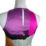 Ann Taylor  Abstract Print Satin Shift Dress Size 4P Maximalist Statement Artsy‎ Photo 4
