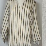 MICHAEL Michael Kors Logo Gold Chain Blouse Cuff With Tie Women’s Size Medium Photo 0