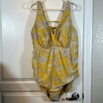 Cacique  SWIM Lane Bryant Yellow V-Neck Tie Back Swimsuit Size 22 EUC #1382 Photo 1