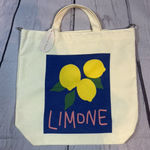 NWT Stone & Stitch Canvas Limone Tote Bag Zip Top Photo 0