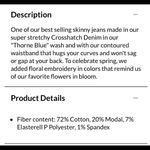 Jag jeans Jag Sheridan Skinny with Embroidery Jeans. Size 2. Photo 3