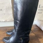 Etienne Aigner Black Leather Riding Boots - Size 6 Photo 3