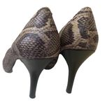 Arturo Chiang  Black | Tan Snakeskin Animal Print Leather Heels Size 7.5 Photo 8