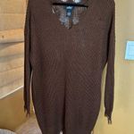 Just Polly New York Oversized Brown Knit Sweater Dress Size Small Photo 0
