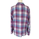 Laura Scott women’s XL purple plaid collared long sleeve button down shirt Photo 1
