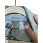 Soho  Women's Blue Long Sleeves Button Down Jeans Shirt Size Large Photo 2