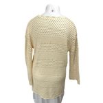 Anrabess Cream White Crochet Open Knit Long Sleeve Swim Cover Up Sweater Top XL Photo 1