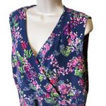 Lands End Long Sleeveless Floral Dress Faux Wrap Around Bodice Plus Size 3X u Blue Photo 3