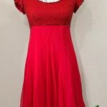 Vintage 1990’s Clueless Red Silk Beaded Dress Size 4 Photo 0