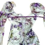 For Love & Lemons Revolve Wildflower Foil Lace Mini Dress in Lavender Sz small Photo 8