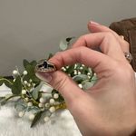 14K White Gold Sapphire & Diamond Ring Photo 3