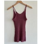 SKIMS  Sheer Knit Plunge Tank in Beet, Size Medium Photo 11