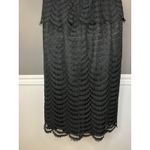 Vintage Kappi Dress Womens Small Black Lace Peplum Midi Cocktail Made USA 80s Photo 9