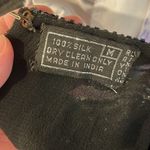 Megere Women's M Vintage 100% Silk Sequin Embellished Costume Dance Sheer Shirt Black Size M Photo 4