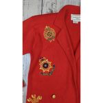 Adrienne Vittadini Vtg Crest All Over Embroidered Blazer Jacket Double Breast Grandma Cardigan Sz S Photo 5