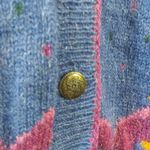 Woolrich Mohair Wool Blend Cardigan Paisley Artic Blue Heather Handframed Medium Photo 3