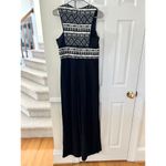 Morgan Carper Anthropologie Black Wide Leg Embroidered Tribal Jumpsuit Size 8 Photo 2