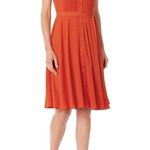 Nanette Lepore  Coral Pleat & Button Front Belted Dress Size 2 Photo 0