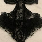 For Love & Lemons Delicate Lace Teddy Noir Photo 6