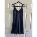 St. Michaels Marks‎ Spencer Womens Large Navy Lace Satin Slip Dress Blue Photo 4