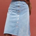 Anthropologie BY | Sky Blue Corduroy Button Front Skirt A-line Pockets | Size 6 Photo 1