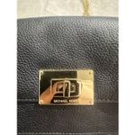 Michael Kors  Charlton Black Leather Gold Push Lock Crossbody Shoulder Bag Purse Photo 2