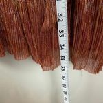 Dress Forum Dress Womens M Rust Gold Shiny Flowy Fit Flare Belted Glam Party NWT Red Size M Photo 10