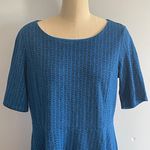 Lands' End Women's Blue Geometric Pattern Fit & Flare Dress Size XL (18) Photo 1