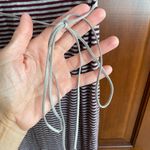 Emma & Michele  striped 3/4 sleeve boat neck midi dress leather tie belt Small Photo 5