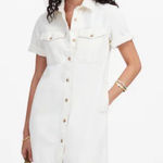 Madewell  Dress Womens XS Denim Shirt Dress Button Front Short Sleeve Pockets Photo 0