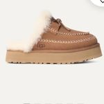 UGG   Disquette Alpine Tan Mules with White Fur Trim Photo 5