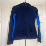 Athleta Strength Cozy Hoodie Full Zip Jacket Macaw Navy Royal Blue Size XS Photo 4
