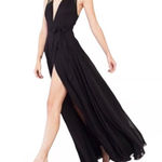 Reformation  Large Black Maxi Dress Halter Neck Sleeveless Formal Party‎ Cocktail Photo 0