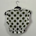 Forever 21 ‎ Green Polka Dot Cropped Button Down Shirt Size Small Photo 3