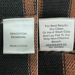 Evereve Tessa Puff Sleeve Sweater Black Brown Striped Crew Neck Size Small Photo 9