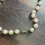 Vintage Pearl Cross Necklace Ivory Gold Photo 3