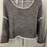 POL  Women's Small Gray/White Marled Knit Long Sleeve Cropped Sweater‎ SMALL Photo 2