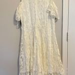 Taylor white lace cold shoulder asymmetrical hem midi dress size 10 Photo 5