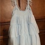 Revolve Arabela Ruffle Mini Dress in Baby Blue Photo 2
