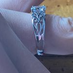 Natural Aquamarine Sterling Silver Ring Size 8 Photo 2